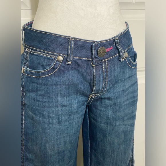 Wrangler Premium Patch Pink Label Womens Bootcut Denim Jeans Size 5/6 X 32 - Picture 4 of 8